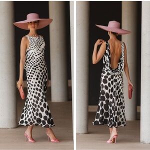 Zara Black and White Polka Dot Maxi Dress